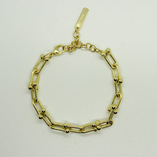 Adjustable Gold Link Paperclip Bracelet